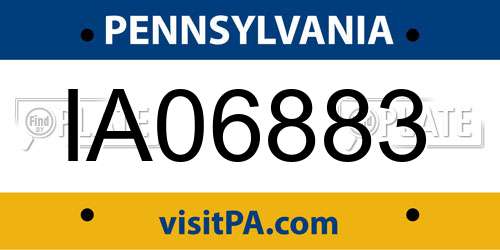 IA06883 Pennsylvania License Plate