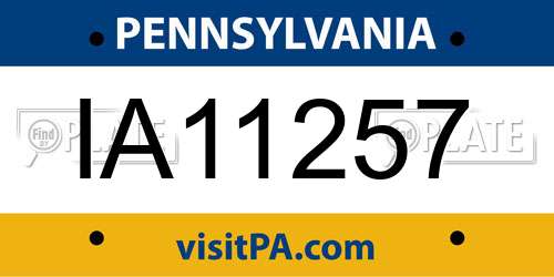 IA11257 Pennsylvania License Plate