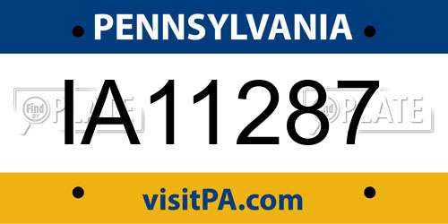 IA11287 Pennsylvania License Plate