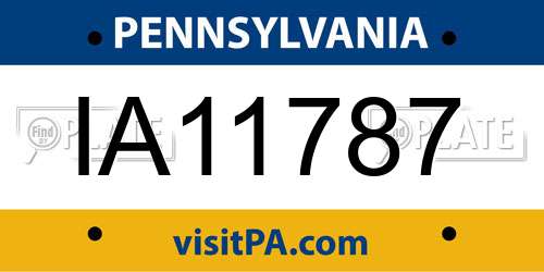 IA11787 Pennsylvania License Plate
