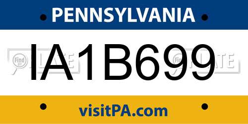 IA1B699 Pennsylvania License Plate