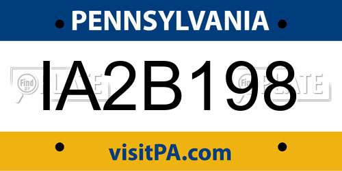 IA2B198 Pennsylvania License Plate