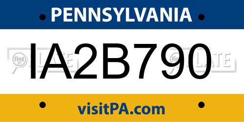 IA2B790 Pennsylvania License Plate