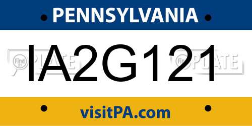 IA2G121 Pennsylvania License Plate