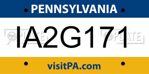 IA2G171 Pennsylvania License Plate