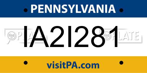 IA2I281 Pennsylvania License Plate