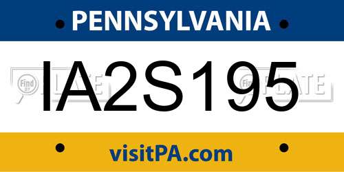 IA2S195 Pennsylvania License Plate