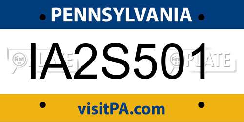 IA2S501 Pennsylvania License Plate