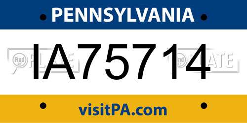 IA75714 Pennsylvania License Plate