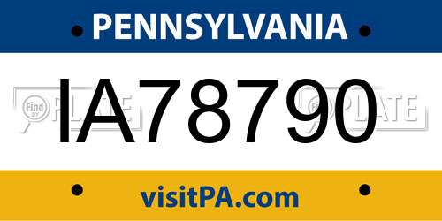 IA78790 Pennsylvania License Plate