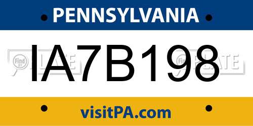 IA7B198 Pennsylvania License Plate