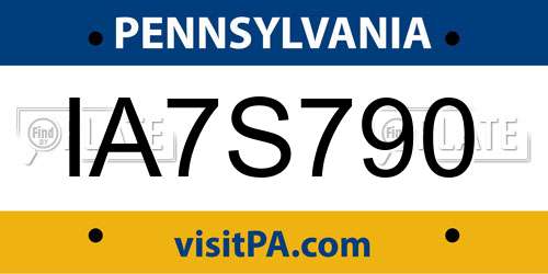 IA7S790 Pennsylvania License Plate