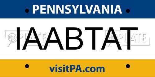 IAABTAT Pennsylvania License Plate