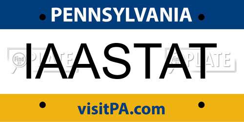 IAASTAT Pennsylvania License Plate