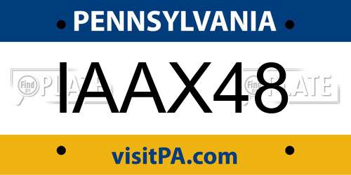IAAX48 Pennsylvania License Plate