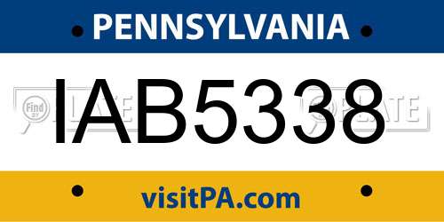 IAB5338 Pennsylvania License Plate