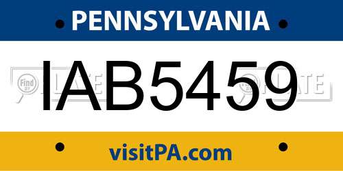 IAB5459 Pennsylvania License Plate