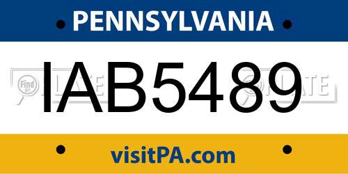 IAB5489 Pennsylvania License Plate