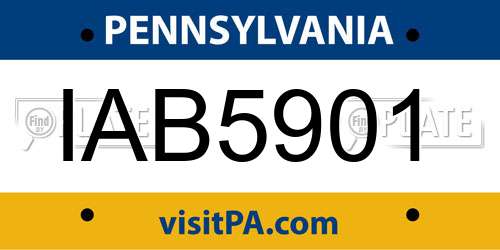 IAB5901 Pennsylvania License Plate