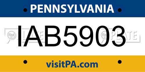 IAB5903 Pennsylvania License Plate