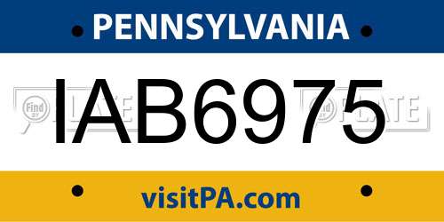 IAB6975 Pennsylvania License Plate