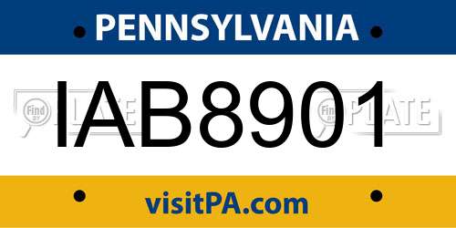 IAB8901 Pennsylvania License Plate