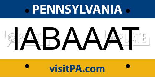 IABAAAT Pennsylvania License Plate