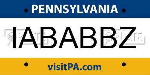 IABABBZ Pennsylvania License Plate
