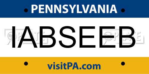 IABSEEB Pennsylvania License Plate