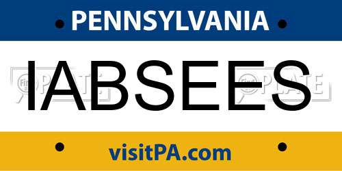 IABSEES Pennsylvania License Plate
