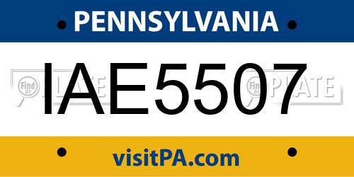 IAE5507 Pennsylvania License Plate
