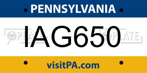 IAG650 Pennsylvania License Plate
