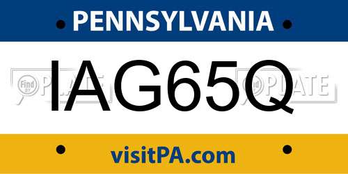 IAG65Q Pennsylvania License Plate