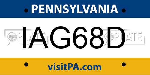 IAG68D Pennsylvania License Plate