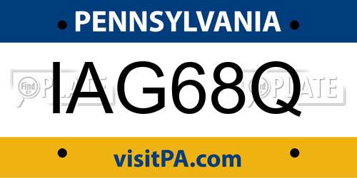 IAG68Q Pennsylvania License Plate