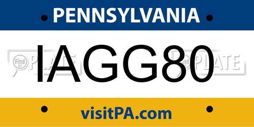 IAGG80 Pennsylvania License Plate
