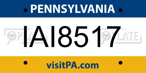 IAI8517 Pennsylvania License Plate