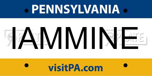 IAMMINE Pennsylvania License Plate