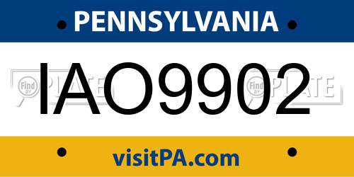 IAO9902 Pennsylvania License Plate