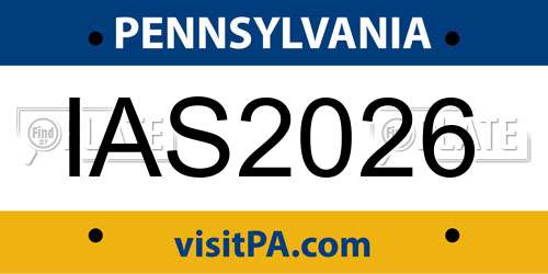 IAS2026 Pennsylvania License Plate