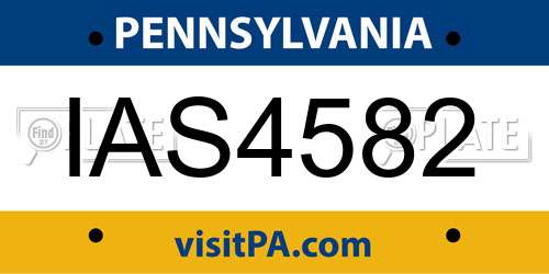 IAS4582 Pennsylvania License Plate