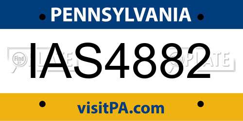 IAS4882 Pennsylvania License Plate