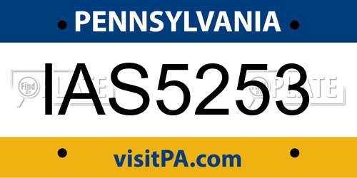 IAS5253 Pennsylvania License Plate