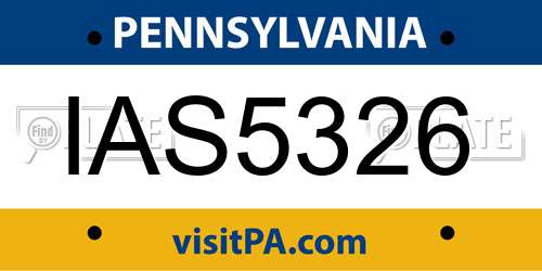 IAS5326 Pennsylvania License Plate