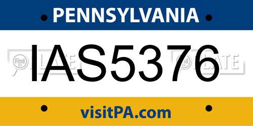 IAS5376 Pennsylvania License Plate