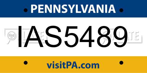 IAS5489 Pennsylvania License Plate