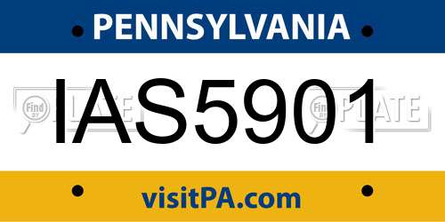 IAS5901 Pennsylvania License Plate