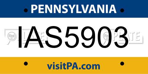 IAS5903 Pennsylvania License Plate