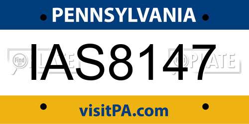 IAS8147 Pennsylvania License Plate