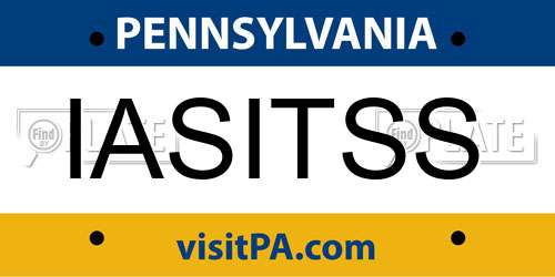 IASITSS Pennsylvania License Plate